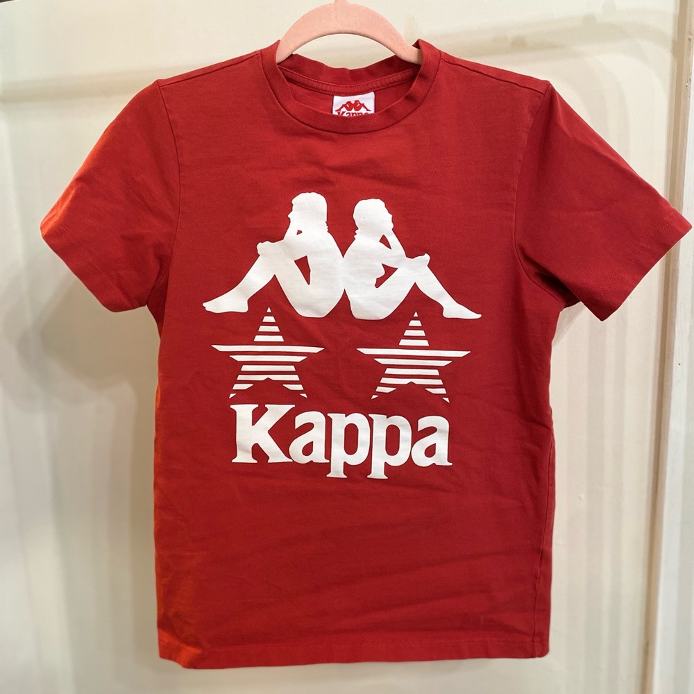 Kappa Authentic T-Shirt in Red and White, Size Small